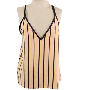 Zara Ribbed Stripped Tank Top Size M